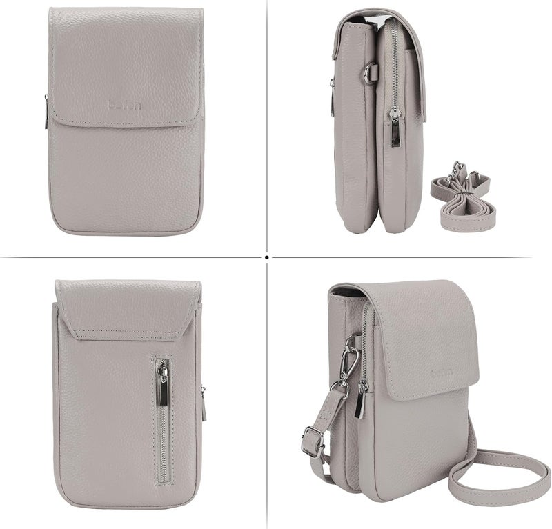 befen Genuine Leather Small Crossbody Bags for Women, Cell Phone Cross body Purse Bag with RFID Blocking Card Slots - Image 5